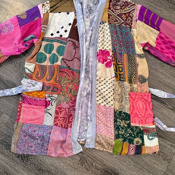Made in India Silk Patchwork Robe - Picture 4 of 7